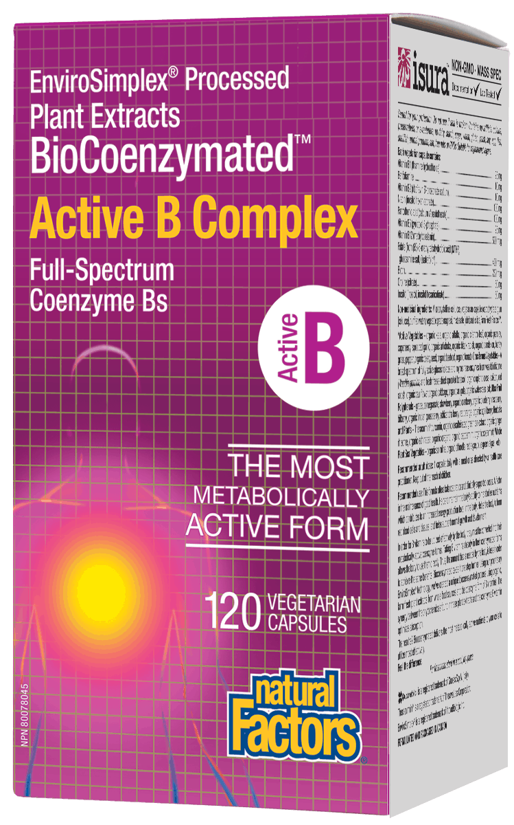 Natural Factors BioCoenzymated Active B Complex 120 Vegetarian Capsules