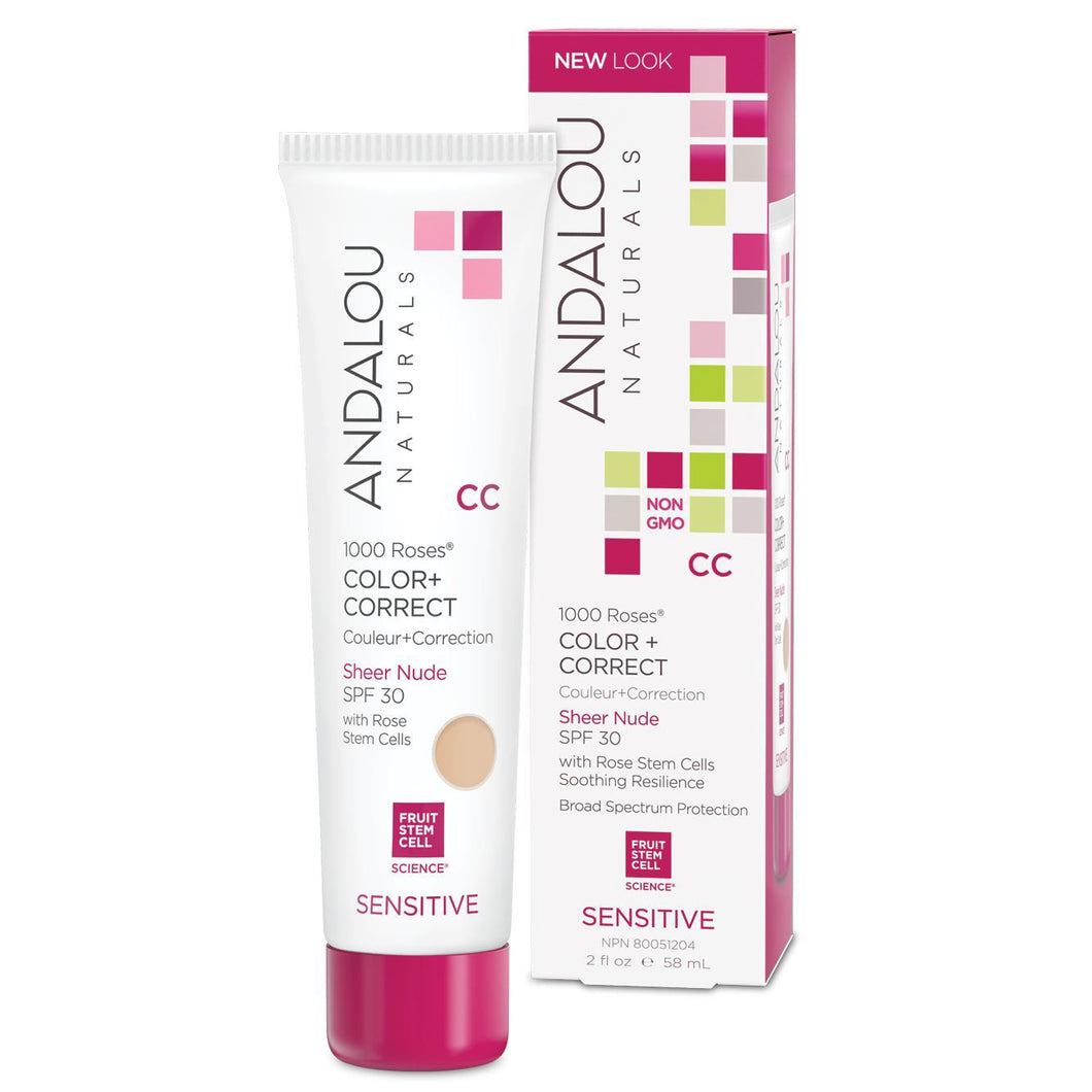 Andalou Naturals 1000 Roses CC Colour and Correct Cream Sheer Beige SPF 30 58ml