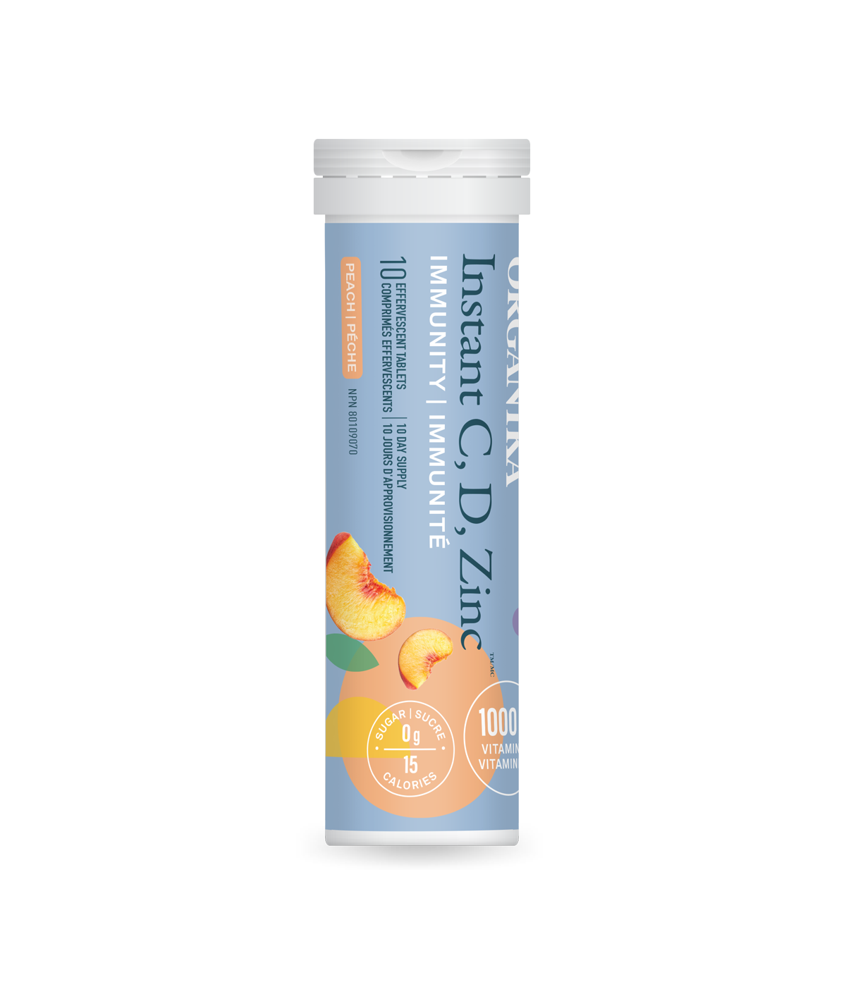 Organika Instant C Immunity Peach 10 Tablets