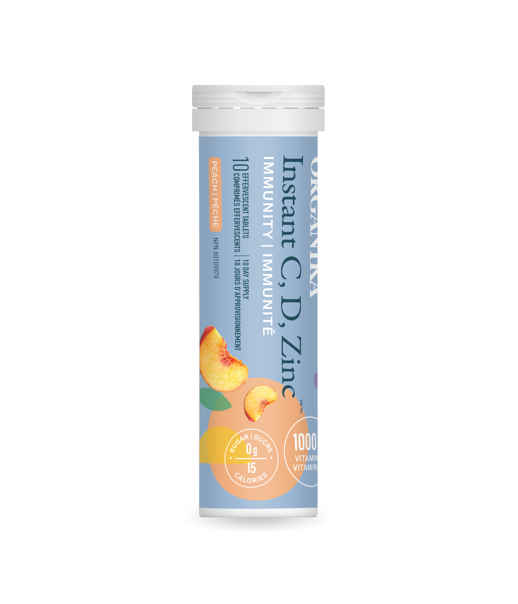 Organika Instant C Immunity Peach 10 Tablets