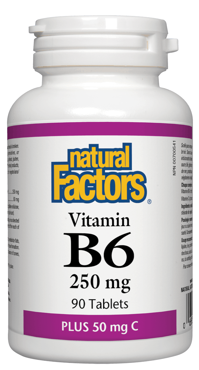 Natural Factors Vitamin B6 250mg with Vitamin C 90 Tablets