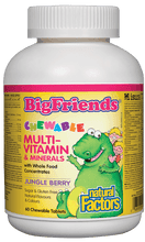 Load image into Gallery viewer, Natural Factors Big Friends Chewable Multivitamin and Minerals Jungle Berry Flavour 60 Chewable Tablets
