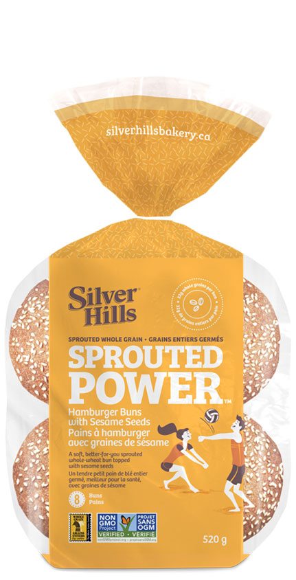 Silver Hills Sprouted Whole Grain Hamburger Buns with Sesame Seeds 520g