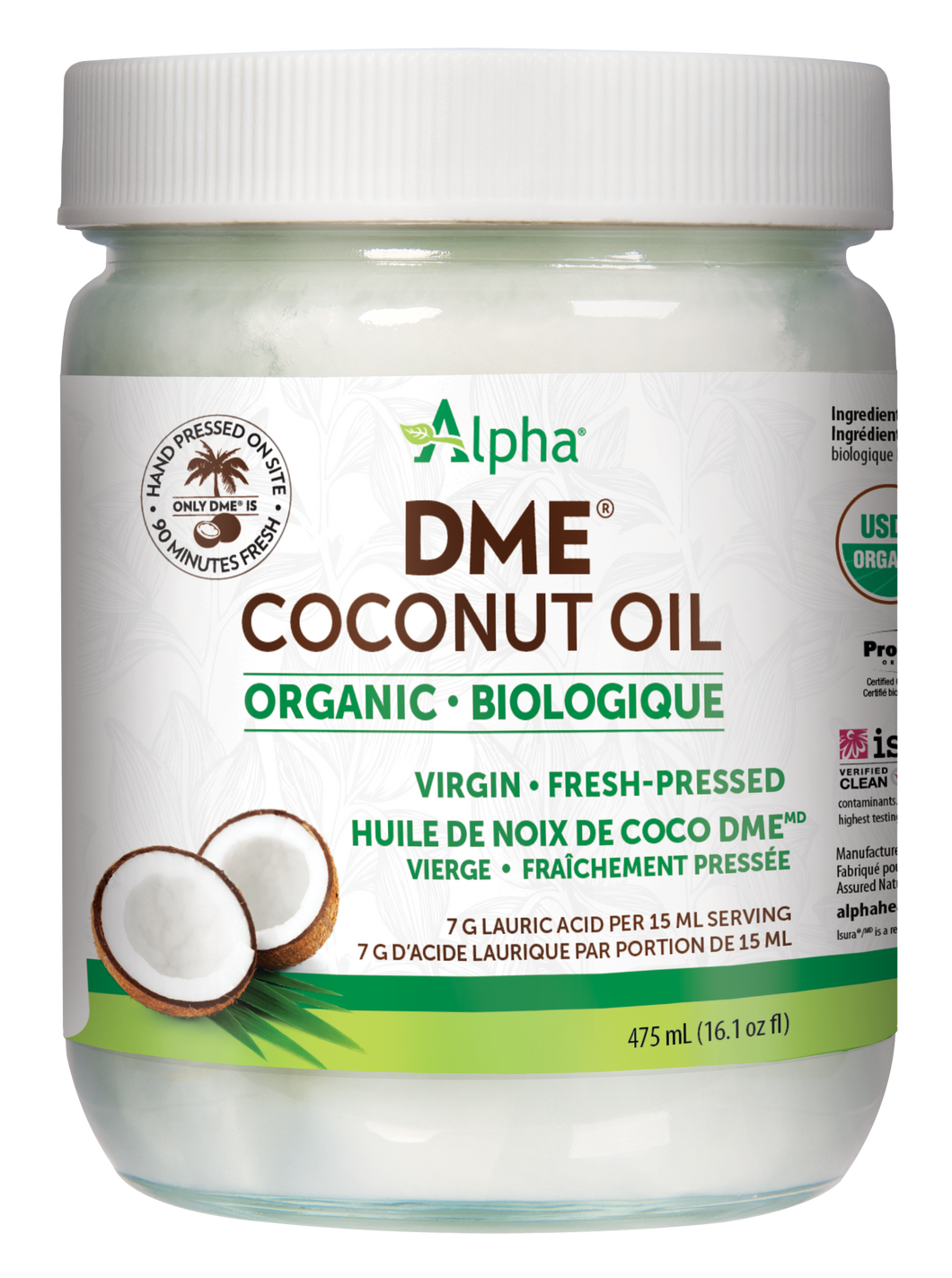 Alpha Organic DME Virgin Coconut Oil 475 ml