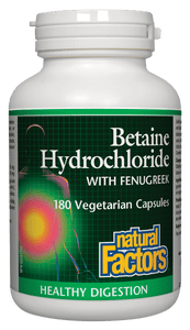 Natural Factors Betaine HCL 500 mg 180 Capsules