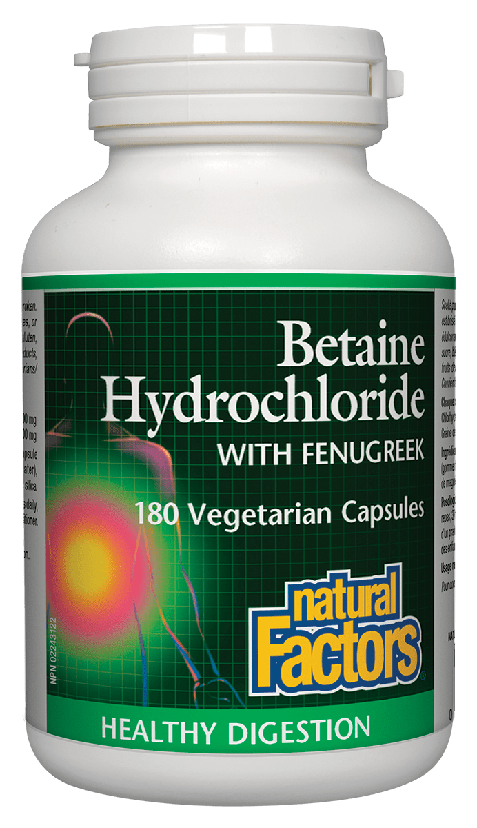Natural Factors Betaine HCL 500 mg 180 Capsules