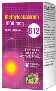 Natural Factors Methylcobalamin B12 1000mcg 90 Sublingual Tablets