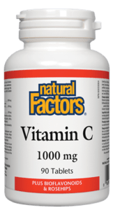 Natural Factors Vitamin C Plus Bioflavonoids and Rosehips 1000mg 90 Tablets