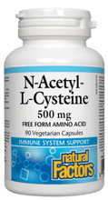 Load image into Gallery viewer, Natural Factors NAC N-Acetyl-L-Cysteine 500mg 90 Capsules
