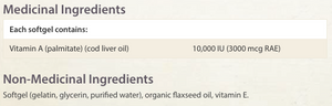 Natural Factors Vitamin A 10,000IU 90 Softgels