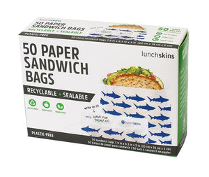 Lunchskins Shark Recyclable Non-Wax Paper Sandwich Bags 50 Pack