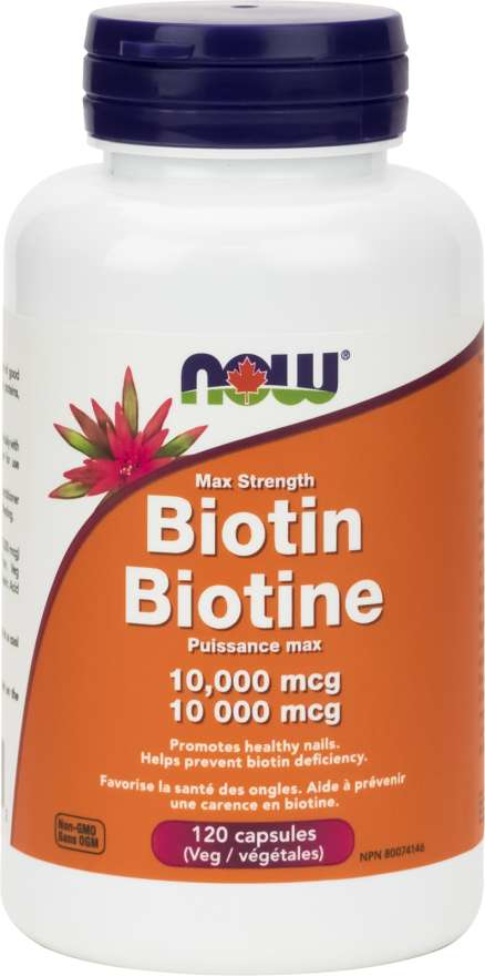 NOW Biotin 10,000mcg 120 Vegetable Capsules