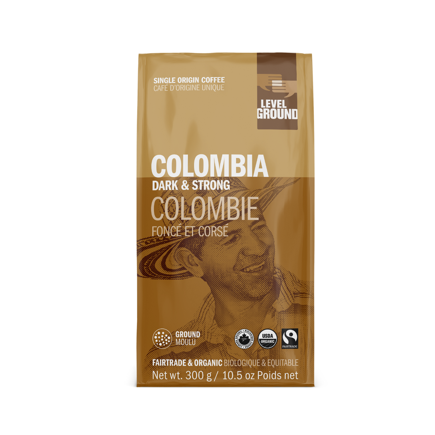 Level Ground Trading Colombia Dark Roast Ground Coffee 300g