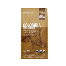 Load image into Gallery viewer, Level Ground Trading Colombia Dark Roast Ground Coffee 300g
