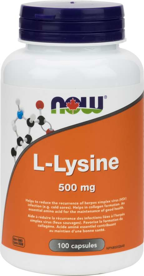 NOW L-Lysine 500mg 100 Capsules