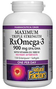 Natural Factors RxOmega-3 Maximum Triple Strength 900mg Softgels