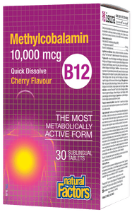 Natural Factors Methylcobalamin B12 10,000 mcg 30 Sublingual Tablets