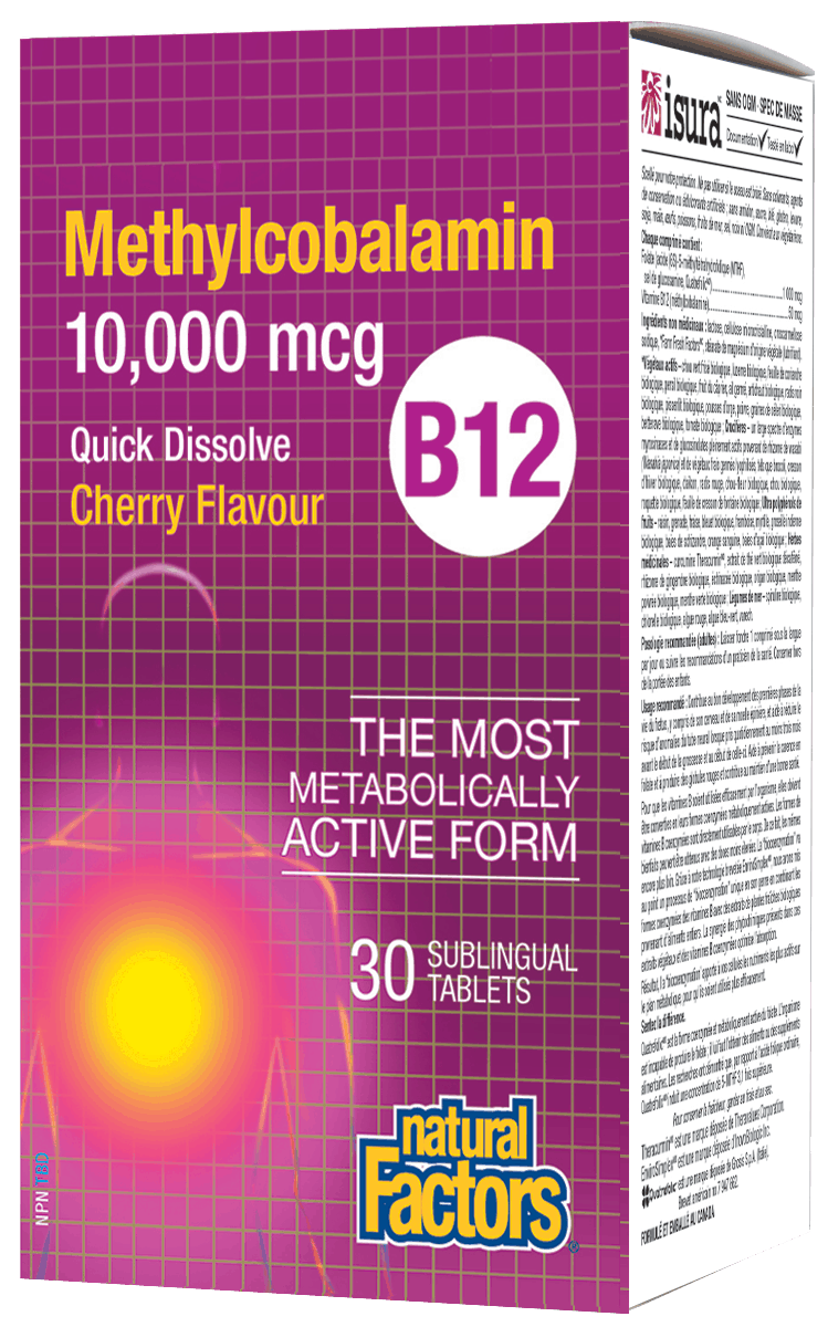 Natural Factors Methylcobalamin B12 10,000 mcg 30 Sublingual Tablets
