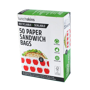 Lunchskins Apple Recyclable Non-Wax Paper Sandwich Bags 50 Pack