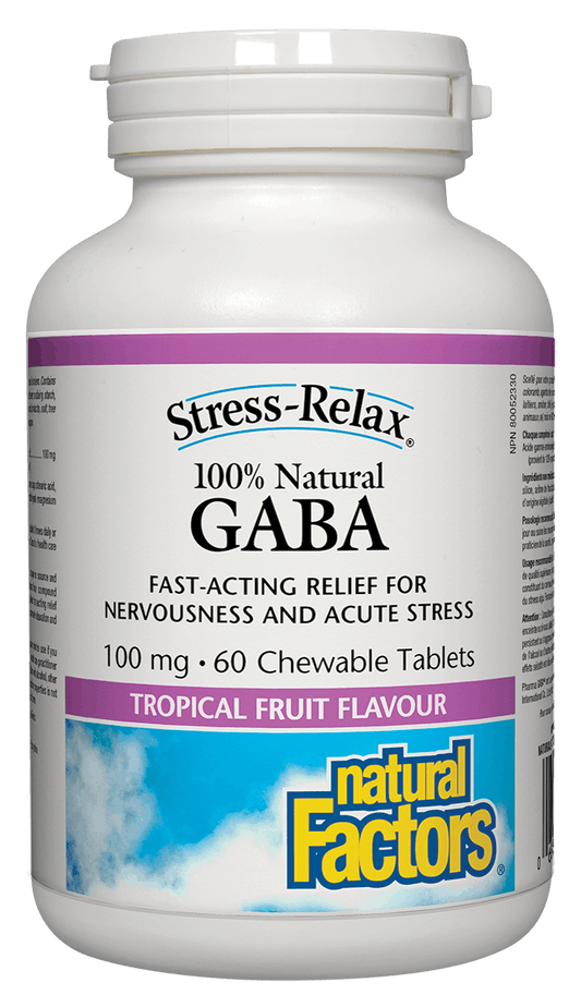 Natural Factors GABA 100mg 60 Chewable Tablets