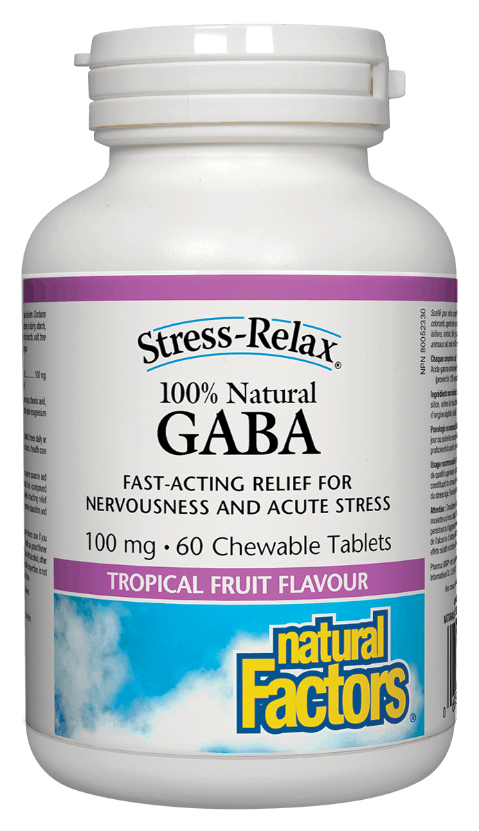 Natural Factors GABA 100mg 60 Chewable Tablets