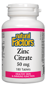Natural Factors Zinc Citrate 50mg 180 Tablets