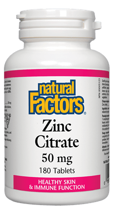 Natural Factors Zinc Citrate 50mg 180 Tablets