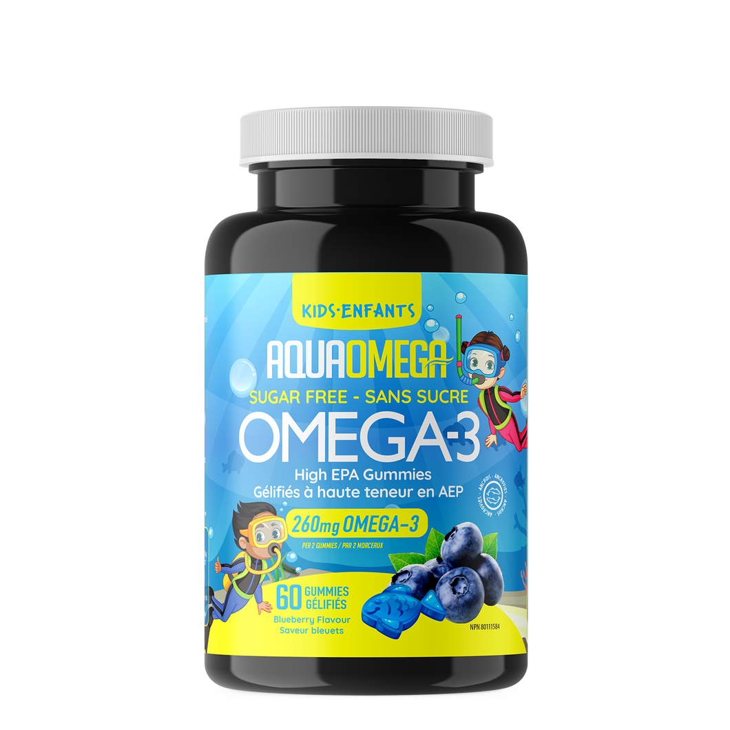 AquaOmega High EPA Kids Gummies Blueberry 60 Gummies