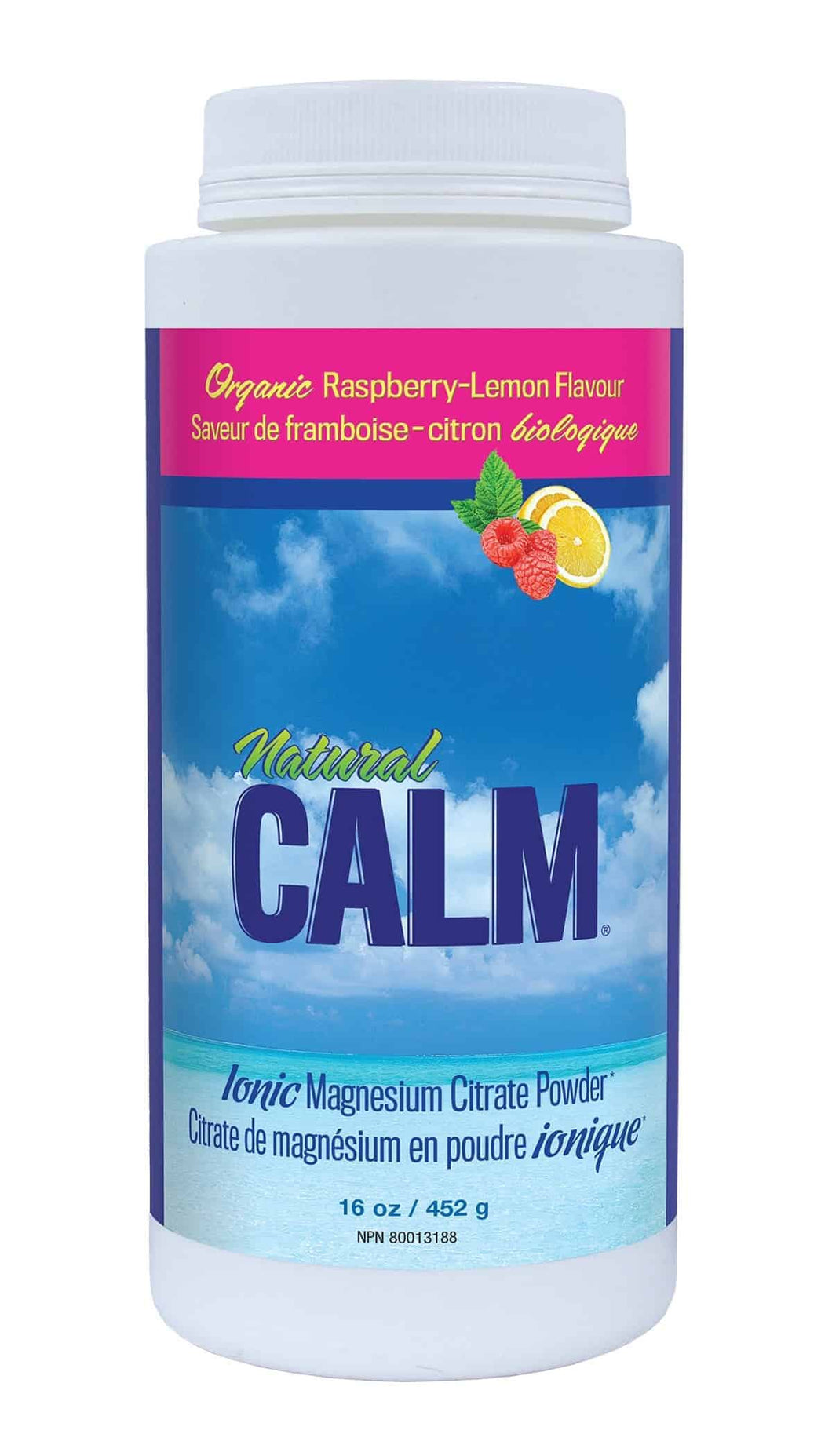Natural Calm Magnesium Respberry Lemon 452g