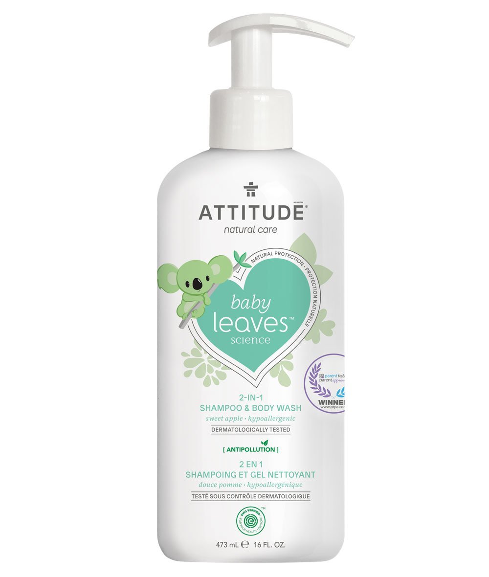 Attitude Baby Leaves 2 in 1 Shampoo and Body Wash Sweet Apple 473ml