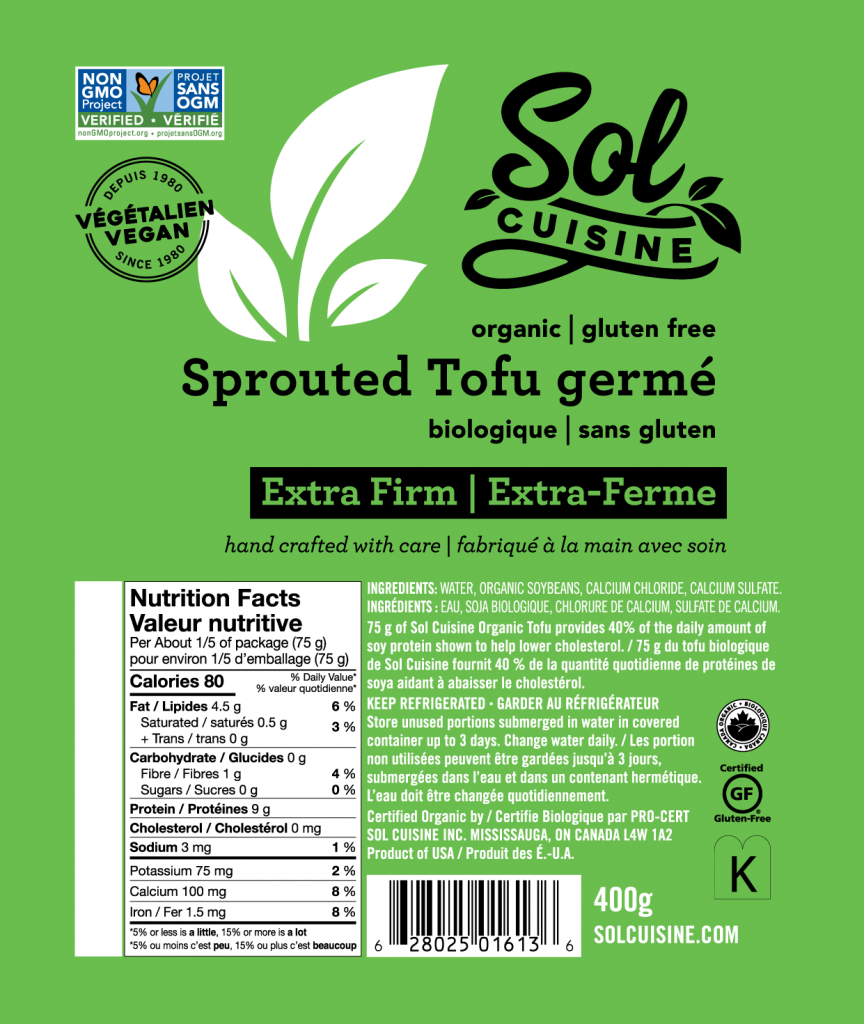 Sol Cuisine Organic Sprouted Tofu 400g