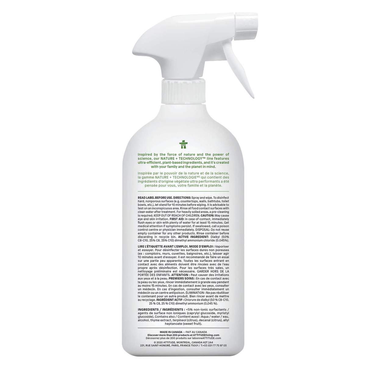 Attitude All Purpose Cleaner Disinfectant 99.9% in Citrus and Thyme