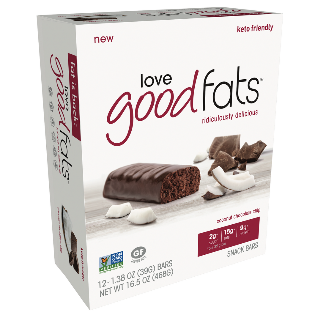 Love Good Fats Coconut Chocolate Chip Bar 39gx 12 CS
