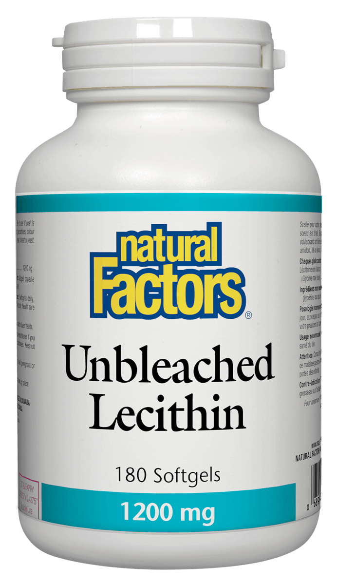 Natural Factors Unbleached Lecithin 1200mg 180 Softgels