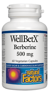 Natural Factors WellBetX Berberine 500mg 60 Vegetarian Capsules