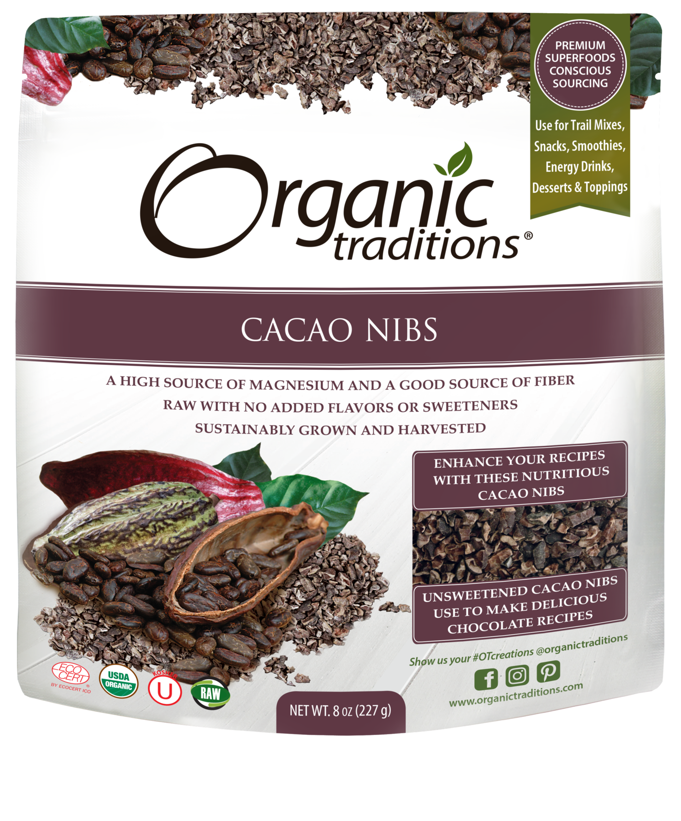 Organic Traditions Cacao Nibs 227g