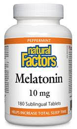 Natural Factors Melatonin 10mg Mint Flavour 180 Sublingual Tablets