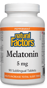 Natrual Factors Melatonin 5mg Mint Flavour 90 Sublingual Tablets