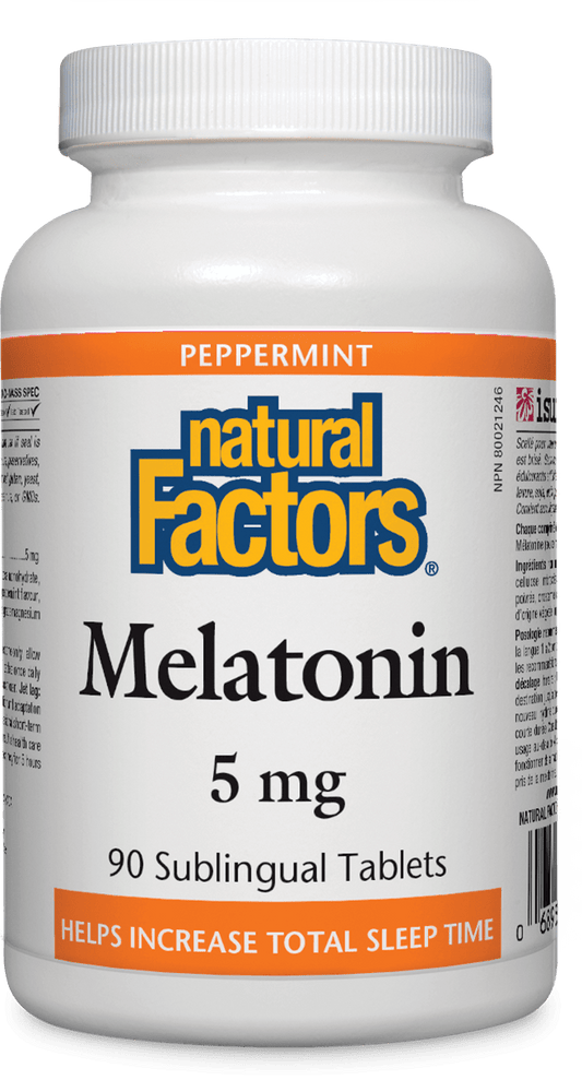 Natrual Factors Melatonin 5mg Mint Flavour 90 Sublingual Tablets