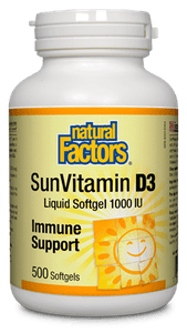 Natural Factors Vitamin D3 1000 IU 500 Softgels