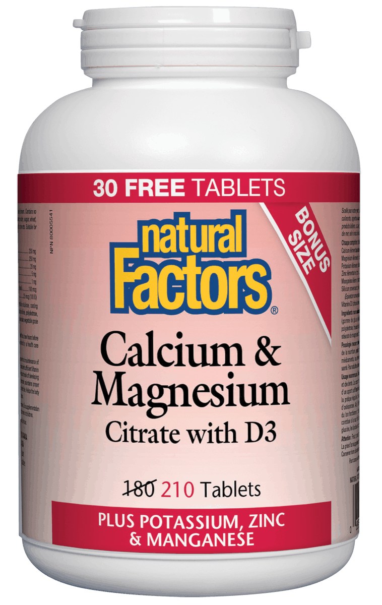 Natural Factors Calcium with Magnesium and D3 210 Tablets
