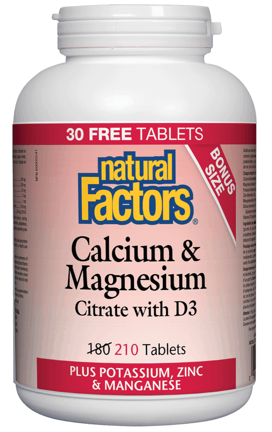 Natural Factors Calcium with Magnesium and D3 210 Tablets