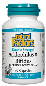 Natural Factors Acidophilus &amp; Bifidus Double Strength 90 Capsules