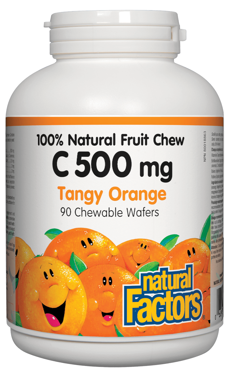 Natural Factors Vitamin C 500mg Orange 90 Chewable Tablets