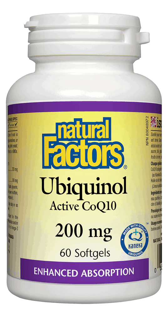 Natural Factors Ubiquinol Active CoQ10 200mg 60 Softgels