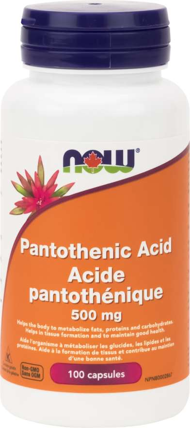 NOW Pantothenic Acid 500mg 250 Capsules