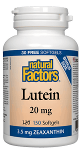 Natural Factors Lutein 20mg Bonus 150 Softgels