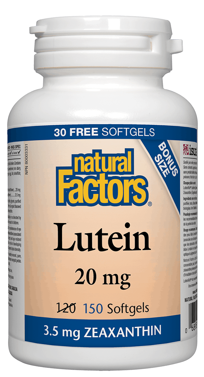 Natural Factors Lutein 20mg Bonus 150 Softgels