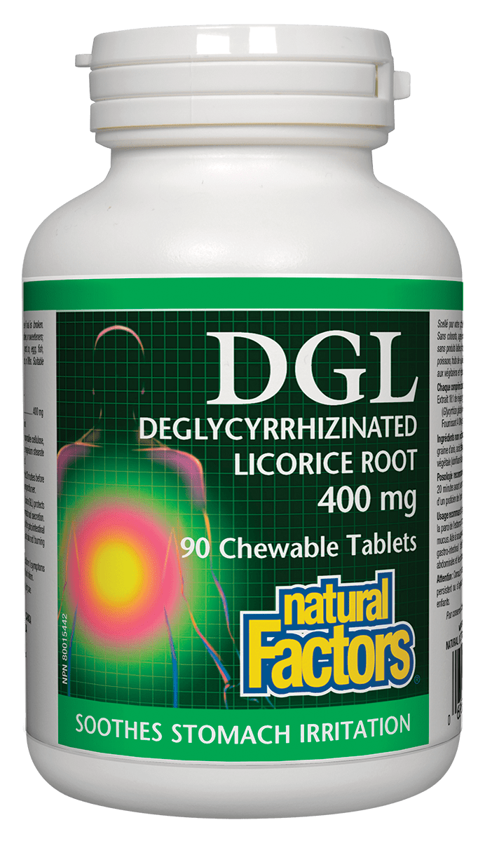 Natural Factors DGL Deglycyrrhizinated Licorice Root 90 Chewable Tablets