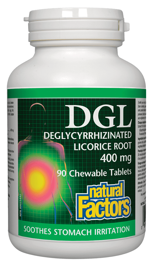 Natural Factors DGL Deglycyrrhizinated Licorice Root 90 Chewable Tablets
